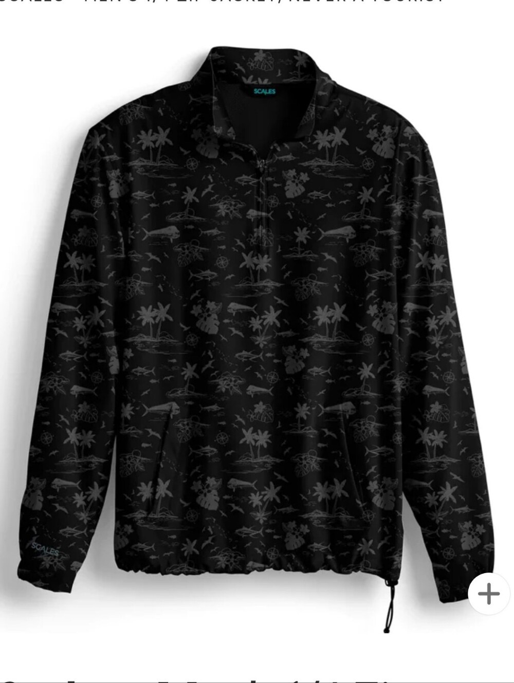 Scales Black 1/4 Zip Jacket Size Small New